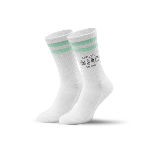 Tennissocken - Dad Life - personalisiert mit Namen
