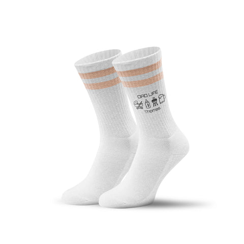 Tennissocken - Dad Life - personalisiert mit Namen