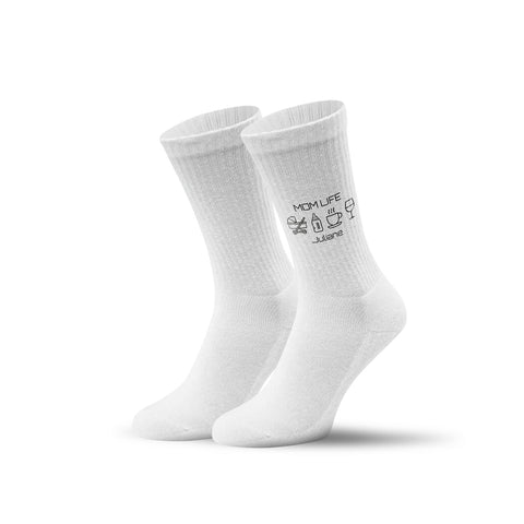 Tennissocken - Mom Life - personalisiert mit Namen
