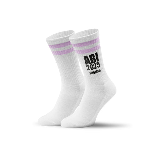 Tennissocken - Abi Jahr - personalisiert mit Namen & Jahr