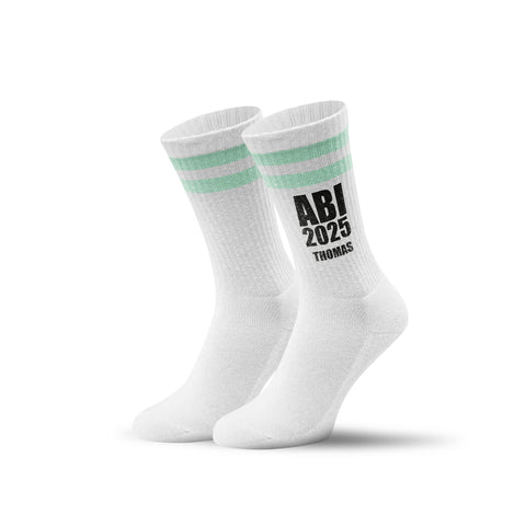 Tennissocken - Abi Jahr - personalisiert mit Namen & Jahr