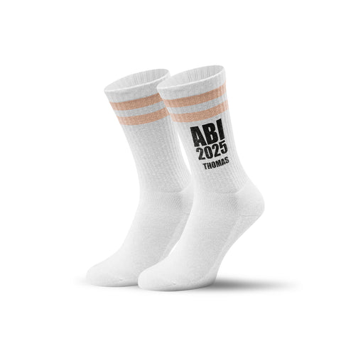 Tennissocken - Abi Jahr - personalisiert mit Namen & Jahr
