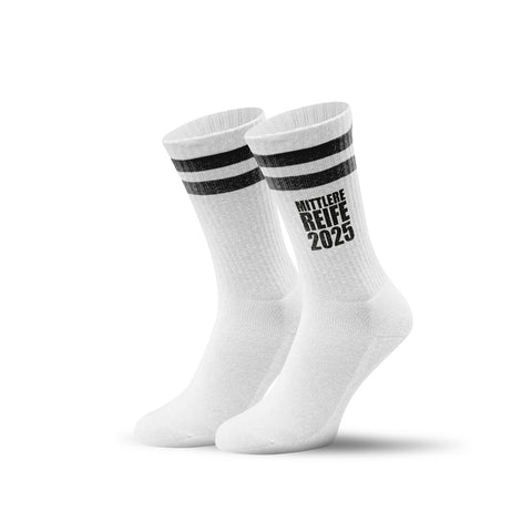 Tennissocken - Mittlere Reife - personalisiert mit Namen & Jahr