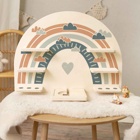 Toniebox Regal für Kinderzimmer - Regenbogen - Kinder Wandregal