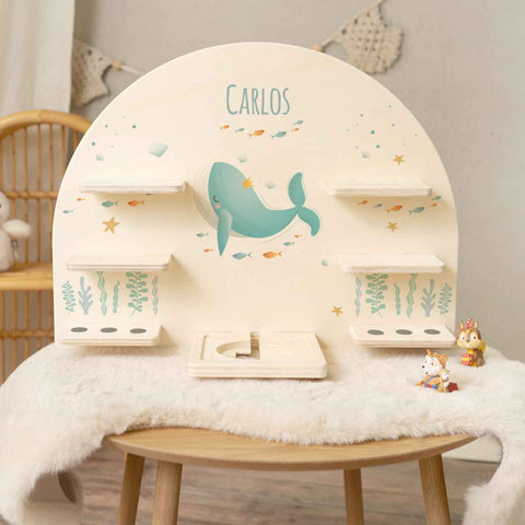 Toniebox Regal für Kinderzimmer - Wal - Personalisiert mit Namen