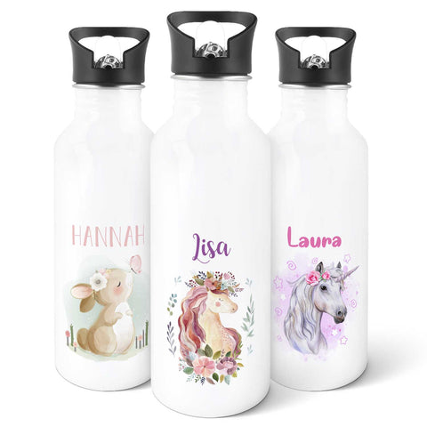 Bedruckte Trinkflasche aus Edelstahl - Einhorn V2