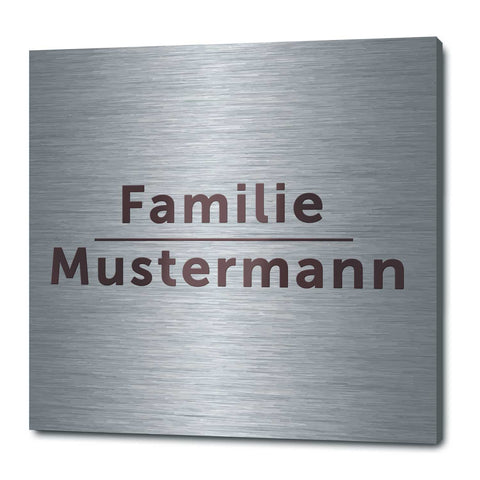 Graviertes Edelstahl Türschild