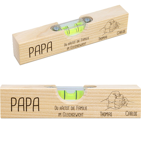 Bedruckte Wasserwaage für Papa - Papa Fistbump