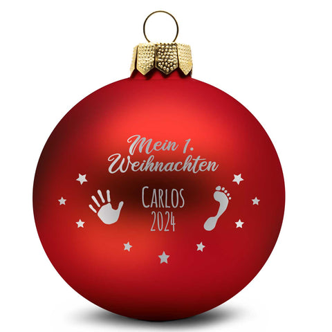 Gravierte Weihnachtskugel - Mein erstes Weihnachten
