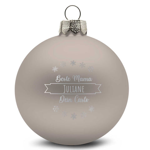 Gravierte Weihnachtskugel mit Wunschtext