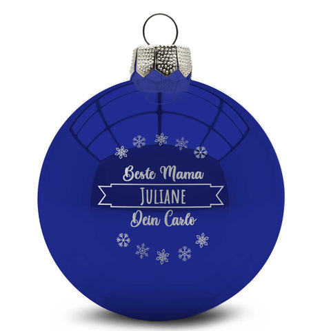 Gravierte Weihnachtskugel mit Wunschtext