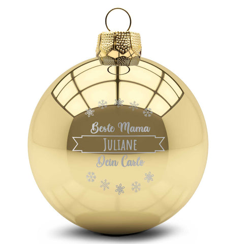 Gravierte Weihnachtskugel mit Wunschtext