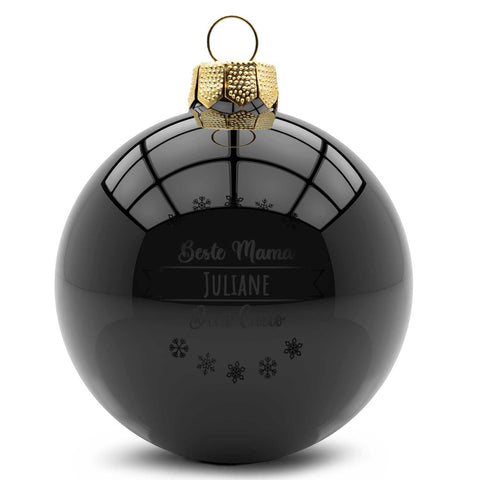 Gravierte Weihnachtskugel mit Wunschtext