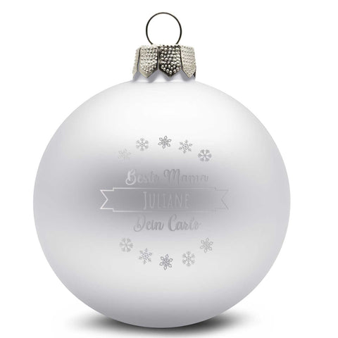 Gravierte Weihnachtskugel mit Wunschtext