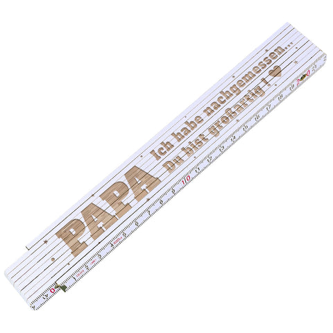 Zollstock 2 Meter mit Gravur - Papa ich habe nachgemessen - Personalisiert mit Namen