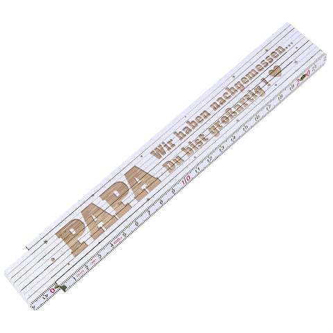 Zollstock 2 Meter mit Gravur - Papa ich habe nachgemessen