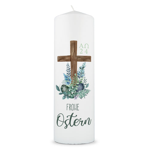 Große Kerze "Frohe Ostern Kreuz"