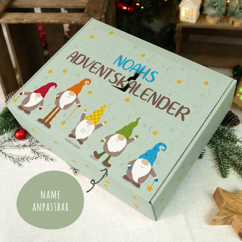 Personalisierter DIY Adventskalender mit Wichtel Design zum selbst Befüllen