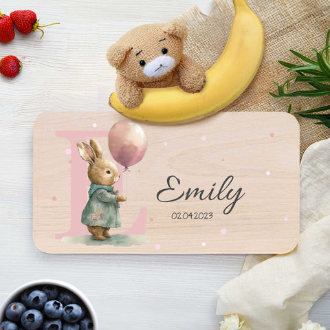 Frühstücksbrettchen mit Druckmotiv & Name - Initial