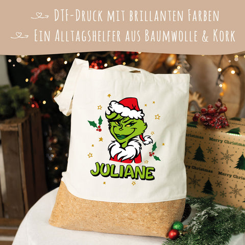 Einkaufstasche Kork - Grinch