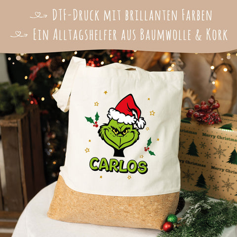 Einkaufstasche Kork - Grinch