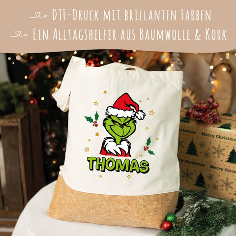 Einkaufstasche Kork - Grinch
