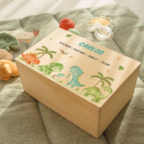 Erinnerungskiste für Kinder mit UV-Druck - Dinogruppe