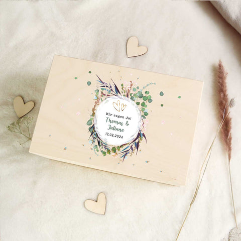 Erinnerungskiste mit UV-Druck im Flower Wedding Design