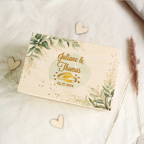 Erinnerungskiste mit UV-Druck im Golden Wedding Design