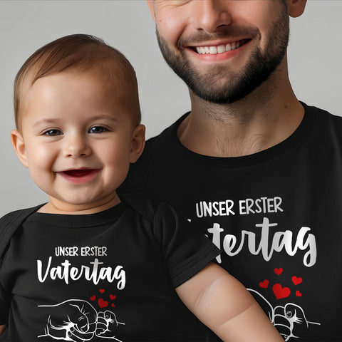 Bedrucktes T-Shirt für Herren - Unser erster Vatertag