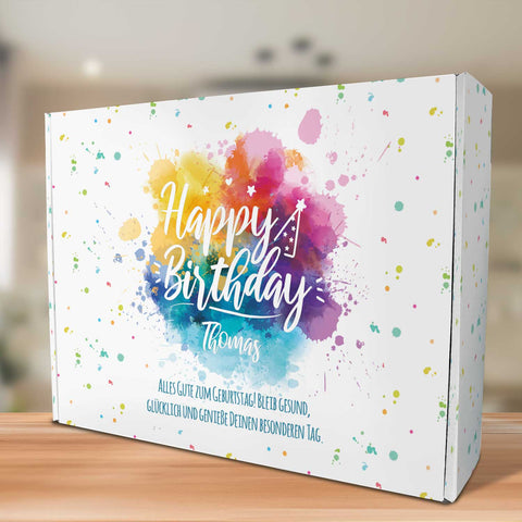 Personalisierte DIY Geschenkbox - Color Splash mit Wunschtext