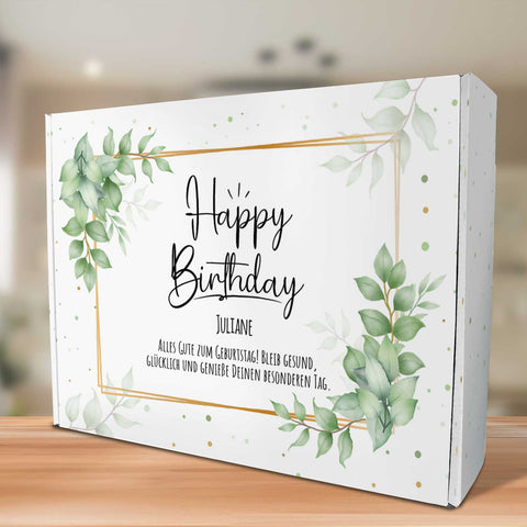Personalisierte DIY Geschenkbox - Eukalyptus mit Wunschtext