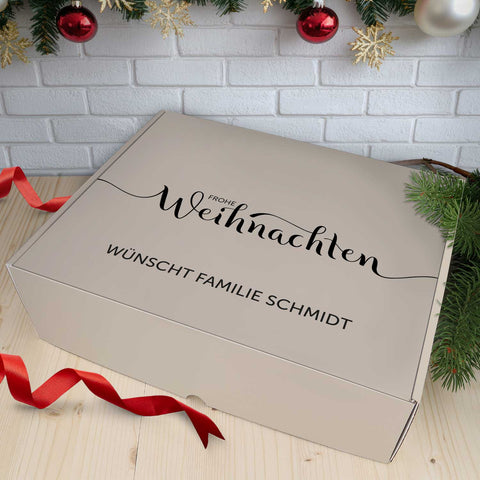 Personalisierte DIY Geschenkbox im Frohe Weihnachten mit Wunschtext