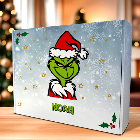 Personalisierte DIY Geschenkbox Grinch mit Namen