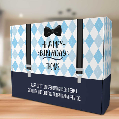 Personalisierte DIY Geschenkbox - Hosenträger mit Wunschtext