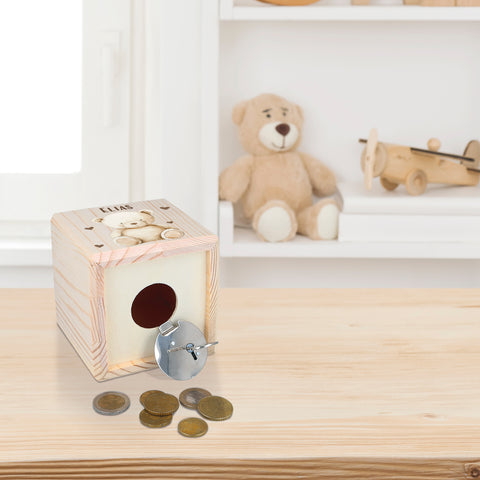 Spardose aus Holz - Tiere Kinder