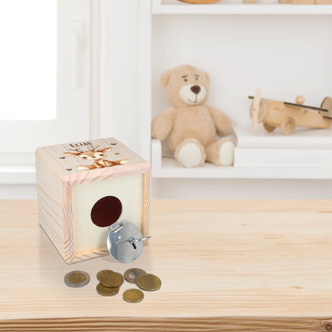 Spardose aus Holz - Tiere Kinder