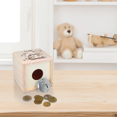 Spardose aus Holz - Tiere Kinder