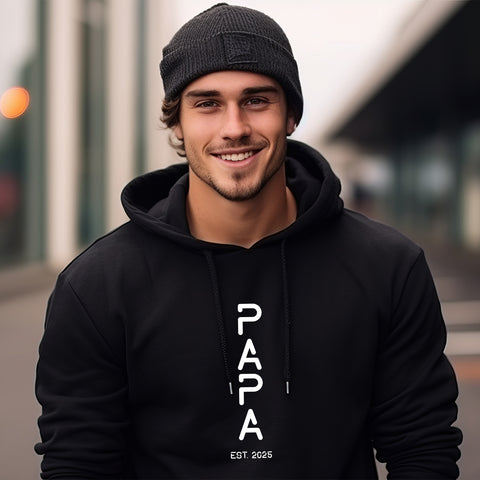 Personalisierter Hoodie für Herren - PAPA EST. Space