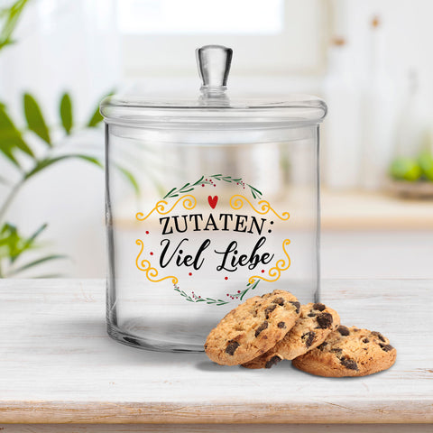 Leonardo Keksglas mit Motiv Zutaten Viel Liebe