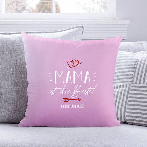 Personalisiertes Kissen mit Motiv - Mama ist die Beste