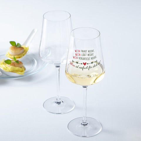 Leonardo Weinglas mit UV-Druck "Wein ist einfach für Dich da"