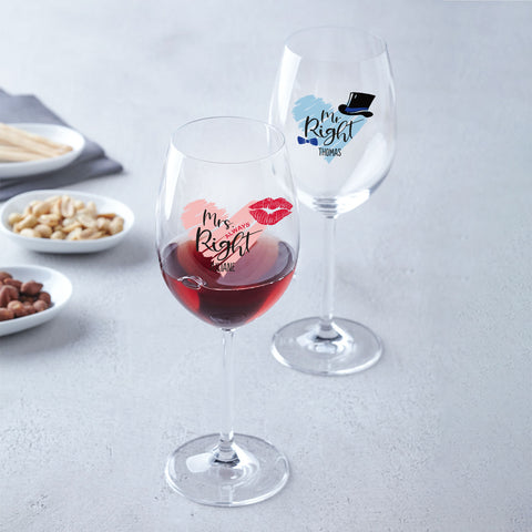Leonardo Weingläser Mr Right & Mrs Always Right mit UV-Druck im Set