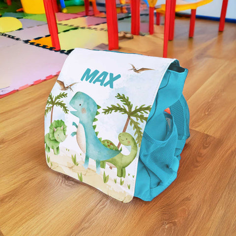 Bedruckter Rucksack für Kinder - Dino mit Name