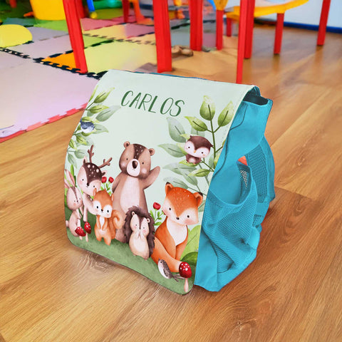 Bedruckter Rucksack für Kinder - Tiergruppe Wald