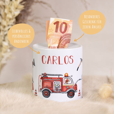 Spardose aus Keramik - Feuerwehr