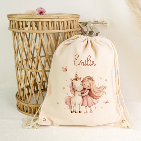 Turnbeutel mit Kindermotiv - Prinzessin - für Kinder