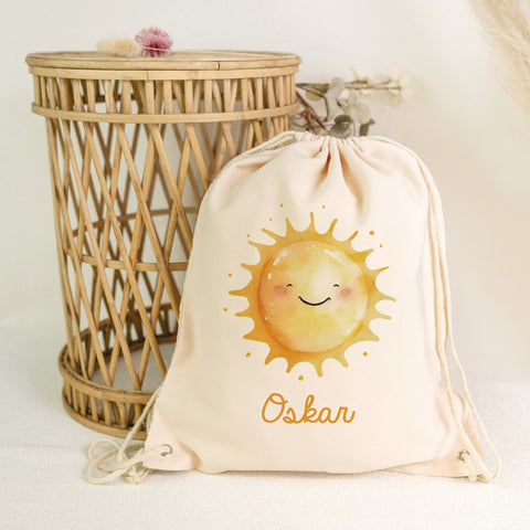 Turnbeutel mit Kindermotiv - Sonne - für Kinder