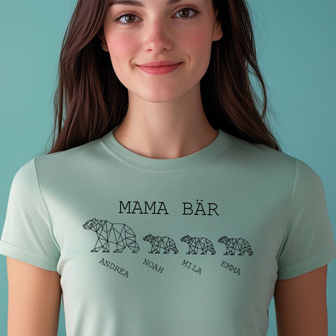 Personalisiertes T-Shirt für Damen - Mama Bär
