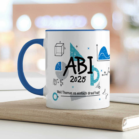 Bedruckte Tasse mit Spruch - Abi - Personalisiert mit Namen